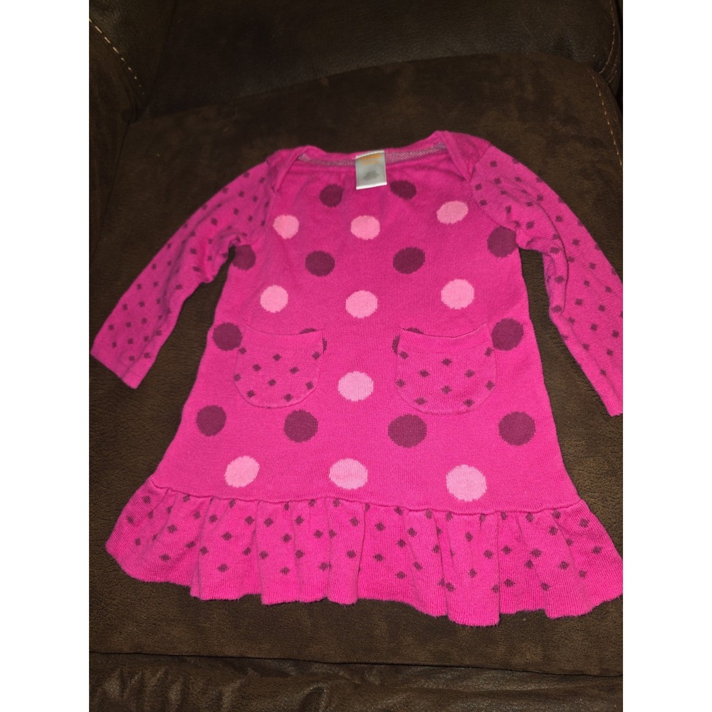 Gymboree sweet music maroon polka dot sweater dress size 3 6 months